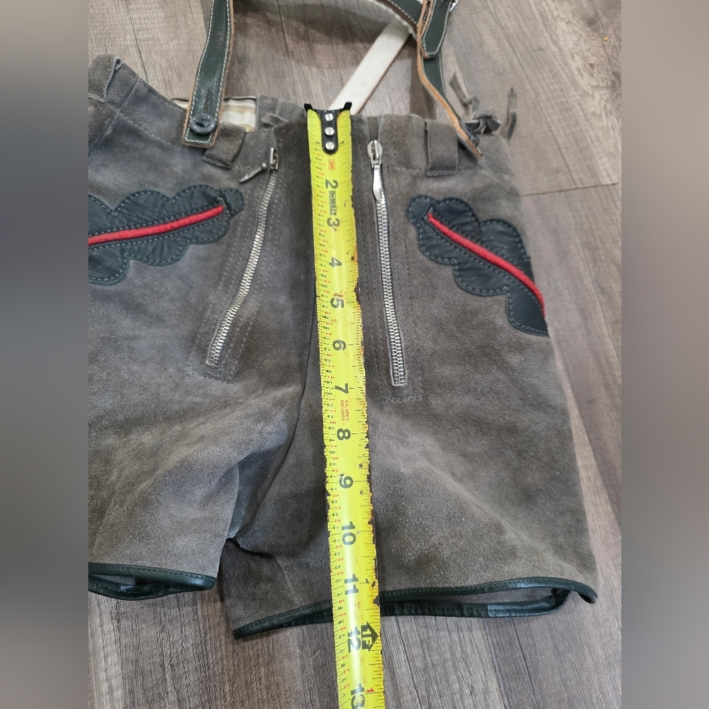 Oktoberfest Lederhosen Leather Shorts Small Bavaria Austria Boho Festivalcore - Picture 7 of 11